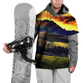 Накидка на куртку 3D с принтом Альпы в Петрозаводске, 100% полиэстер |  | альпы | горы | лето | природа | яркие