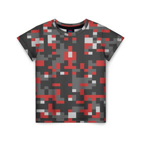 Детская футболка 3D с принтом Городской камуфляж 3 в Петрозаводске, 100% гипоаллергенный полиэфир | прямой крой, круглый вырез горловины, длина до линии бедер, чуть спущенное плечо, ткань немного тянется | camo | pixel | urban | камо
