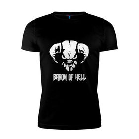 Мужская футболка премиум с принтом Doom 4 Head Baron Of Hell в Петрозаводске, 92% хлопок, 8% лайкра | приталенный силуэт, круглый вырез ворота, длина до линии бедра, короткий рукав | demon | hell | дум