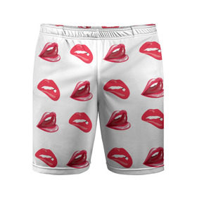 Мужские шорты 3D спортивные с принтом Губы в Петрозаводске,  |  | Тематика изображения на принте: lips | губы | зубы | помада | поцелуи | рот | улыбка | язык