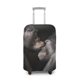 Чехол для чемодана 3D с принтом Шимпанзе в Петрозаводске, 86% полиэфир, 14% спандекс | двустороннее нанесение принта, прорези для ручек и колес | chimps | family | feelings | kiss | monkeys | primates | любовь | обезьяны | поцелуй | приматы | семья | чувства | шимпанзе