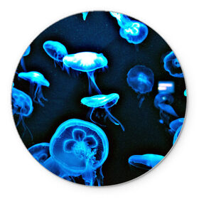 Коврик круглый с принтом Meduse в Петрозаводске, резина и полиэстер | круглая форма, изображение наносится на всю лицевую часть | Тематика изображения на принте: вода | медузы | море | морские | океан