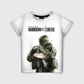 Детская футболка 3D с принтом Rainbow Six Siege в Петрозаводске, 100% гипоаллергенный полиэфир | прямой крой, круглый вырез горловины, длина до линии бедер, чуть спущенное плечо, ткань немного тянется | rainbow six | tom clancy’s