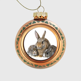 Стеклянный ёлочный шар с принтом Кролики в Петрозаводске, Стекло | Диаметр: 80 мм | animals | bunnies | cute | eared | family | fluffy | kids | mom | rabbits | животные | зайцы | кролики | малыши | мама | милые | пушистые | семья | ушастые