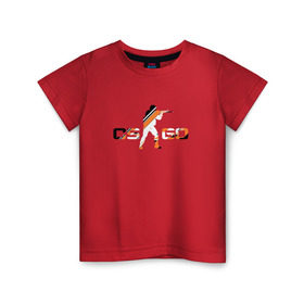 Детская футболка хлопок с принтом cs go asiimov style в Петрозаводске, 100% хлопок | круглый вырез горловины, полуприлегающий силуэт, длина до линии бедер | counter | strike | азимов | го | контр | кс | страйк