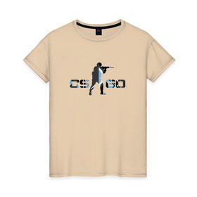 Женская футболка хлопок с принтом cs go vulcan style в Петрозаводске, 100% хлопок | прямой крой, круглый вырез горловины, длина до линии бедер, слегка спущенное плечо | counter | strike | контр | страйк