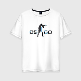 Женская футболка хлопок Oversize с принтом cs go vulcan style в Петрозаводске, 100% хлопок | свободный крой, круглый ворот, спущенный рукав, длина до линии бедер
 | counter | strike | контр | страйк