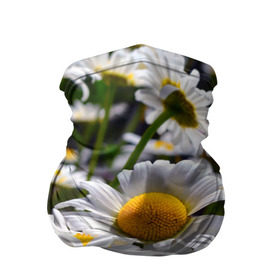 Бандана-труба 3D с принтом Ромашки в Петрозаводске, 100% полиэстер, ткань с особыми свойствами — Activecool | плотность 150‒180 г/м2; хорошо тянется, но сохраняет форму | желтая | лепесток | природа | ромашка | цветок | яркая