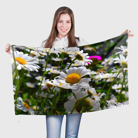 Флаг 3D с принтом Ромашки в Петрозаводске, 100% полиэстер | плотность ткани — 95 г/м2, размер — 67 х 109 см. Принт наносится с одной стороны | желтая | лепесток | природа | ромашка | цветок | яркая