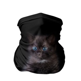 Бандана-труба 3D с принтом Чёрный котёнок в Петрозаводске, 100% полиэстер, ткань с особыми свойствами — Activecool | плотность 150‒180 г/м2; хорошо тянется, но сохраняет форму | киска | кот | кошка