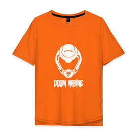 Мужская футболка хлопок Oversize с принтом Doom 4 Head Doom Marine в Петрозаводске, 100% хлопок | свободный крой, круглый ворот, “спинка” длиннее передней части | Тематика изображения на принте: demon | doom | hell | дум