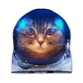 Шапка 3D с принтом Кот космонавт в Петрозаводске, 100% полиэстер | универсальный размер, печать по всей поверхности изделия | кот | кошка | скафандр