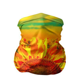 Бандана-труба 3D с принтом Подсолнухи в Петрозаводске, 100% полиэстер, ткань с особыми свойствами — Activecool | плотность 150‒180 г/м2; хорошо тянется, но сохраняет форму | лето | подсолнух | солнце | цветы
