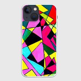 Чехол для iPhone 13 mini с принтом Треугольники в Петрозаводске,  |  | картина | разноцветный | яркий