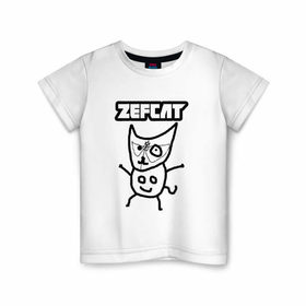 Детская футболка хлопок с принтом Zef cat (Die Antwoord) в Петрозаводске, 100% хлопок | круглый вырез горловины, полуприлегающий силуэт, длина до линии бедер | cat | die antwoord | zef