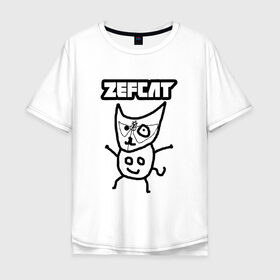 Мужская футболка хлопок Oversize с принтом Zef cat (Die Antwoord) в Петрозаводске, 100% хлопок | свободный крой, круглый ворот, “спинка” длиннее передней части | cat | die antwoord | zef