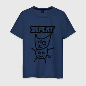 Мужская футболка хлопок с принтом Zef cat (Die Antwoord) в Петрозаводске, 100% хлопок | прямой крой, круглый вырез горловины, длина до линии бедер, слегка спущенное плечо. | cat | die antwoord | zef