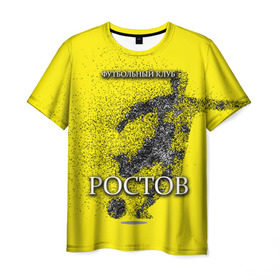 Мужская футболка 3D с принтом ФК Ростов в Петрозаводске, 100% полиэфир | прямой крой, круглый вырез горловины, длина до линии бедер | ростов
