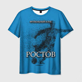 Мужская футболка 3D с принтом ФК РОСТОВ в Петрозаводске, 100% полиэфир | прямой крой, круглый вырез горловины, длина до линии бедер | ростов