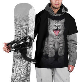 Накидка на куртку 3D с принтом Весёлый котик в Петрозаводске, 100% полиэстер |  | Тематика изображения на принте: кот | кошка | прикол