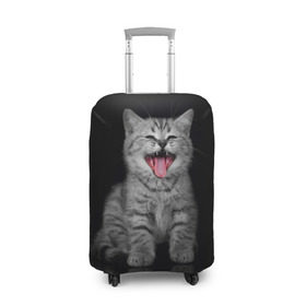 Чехол для чемодана 3D с принтом Весёлый котик в Петрозаводске, 86% полиэфир, 14% спандекс | двустороннее нанесение принта, прорези для ручек и колес | Тематика изображения на принте: кот | кошка | прикол