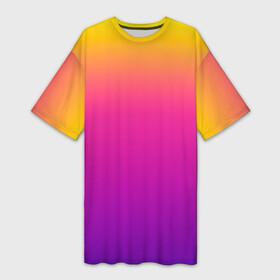 Платье-футболка 3D с принтом Чёткий градиент в Петрозаводске,  |  | cs:go | градиент | диджей | желтый | музыка | розовый | синий | фиолетовый | чёткий