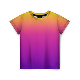 Детская футболка 3D с принтом Чёткий градиент в Петрозаводске, 100% гипоаллергенный полиэфир | прямой крой, круглый вырез горловины, длина до линии бедер, чуть спущенное плечо, ткань немного тянется | cs:go | градиент | диджей | желтый | музыка | розовый | синий | фиолетовый | чёткий