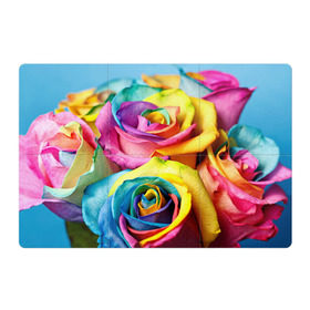 Магнитный плакат 3Х2 с принтом Цветные розы в Петрозаводске, Полимерный материал с магнитным слоем | 6 деталей размером 9*9 см | Тематика изображения на принте: девушкам | розы | цветные | цветы