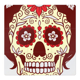 Магнитный плакат 3Х3 с принтом День мертвецов в Петрозаводске, Полимерный материал с магнитным слоем | 9 деталей размером 9*9 см | Тематика изображения на принте: cobwebs | color | day of the dead | dead | death | eyes | girl | holiday | makeup | mask | mexican skull | mexico | ornament | pattern | взгляд | девушка | день мертвых | макияж | маска | мексика | мексиканский череп | мертвецов | орнамент | паутина | пра