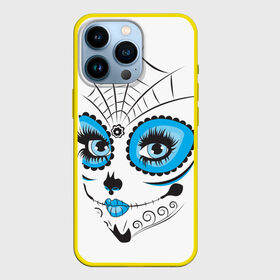Чехол для iPhone 13 Pro с принтом Мексиканский череп в Петрозаводске,  |  | белый | девушка | день мертвых | мексика | традция | узоры | цветы
