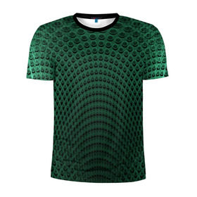 Мужская футболка 3D спортивная с принтом Парящие кружки в Петрозаводске, 100% полиэстер с улучшенными характеристиками | приталенный силуэт, круглая горловина, широкие плечи, сужается к линии бедра | абстракция | зеленый | круги | объем | стиль | тень