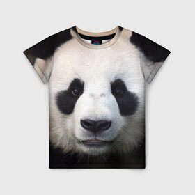Детская футболка 3D с принтом Милая панда в Петрозаводске, 100% гипоаллергенный полиэфир | прямой крой, круглый вырез горловины, длина до линии бедер, чуть спущенное плечо, ткань немного тянется | animal | hunny | panda | животные | классная | милая | милота | панда | фото | хорошая