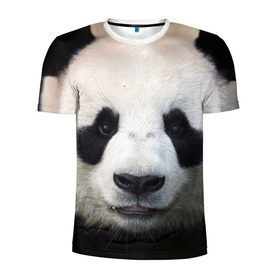 Мужская футболка 3D спортивная с принтом Милая панда в Петрозаводске, 100% полиэстер с улучшенными характеристиками | приталенный силуэт, круглая горловина, широкие плечи, сужается к линии бедра | animal | hunny | panda | животные | классная | милая | милота | панда | фото | хорошая