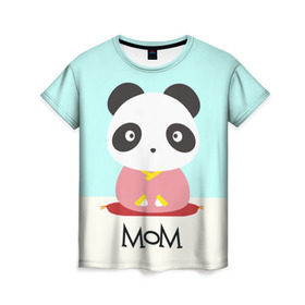 Женская футболка 3D с принтом Family Look в Петрозаводске, 100% полиэфир ( синтетическое хлопкоподобное полотно) | прямой крой, круглый вырез горловины, длина до линии бедер | family look | для семьи | панда | семейные