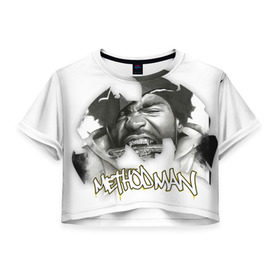 Женская футболка 3D укороченная с принтом Wu-tang Clan в Петрозаводске, 100% полиэстер | круглая горловина, длина футболки до линии талии, рукава с отворотами | methodman
