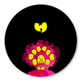 Коврик круглый с принтом Wu-Tang Clan в Петрозаводске, резина и полиэстер | круглая форма, изображение наносится на всю лицевую часть | wu tang