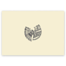 Поздравительная открытка с принтом Wu-Tang Clan в Петрозаводске, 100% бумага | плотность бумаги 280 г/м2, матовая, на обратной стороне линовка и место для марки
 | wu tang