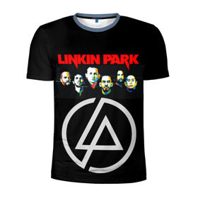 Мужская футболка 3D спортивная с принтом Linkin Park в Петрозаводске, 100% полиэстер с улучшенными характеристиками | приталенный силуэт, круглая горловина, широкие плечи, сужается к линии бедра | linkin park