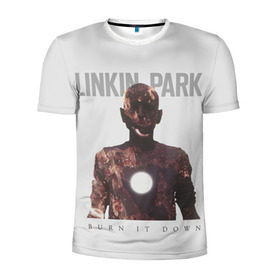 Мужская футболка 3D спортивная с принтом Linkin Park в Петрозаводске, 100% полиэстер с улучшенными характеристиками | приталенный силуэт, круглая горловина, широкие плечи, сужается к линии бедра | 