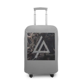 Чехол для чемодана 3D с принтом Linkin Park в Петрозаводске, 86% полиэфир, 14% спандекс | двустороннее нанесение принта, прорези для ручек и колес | linkin park
