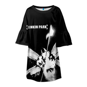 Детское платье 3D с принтом Linkin Park в Петрозаводске, 100% полиэстер | прямой силуэт, чуть расширенный к низу. Круглая горловина, на рукавах — воланы | linkin park