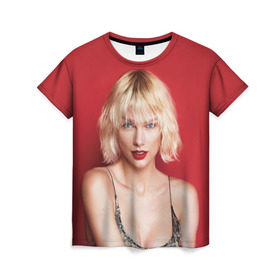 Женская футболка 3D с принтом Taylor Swift в Петрозаводске, 100% полиэфир ( синтетическое хлопкоподобное полотно) | прямой крой, круглый вырез горловины, длина до линии бедер | звезда | знаменитость | музыка | певица