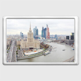 Магнит 45*70 с принтом Москва-Сити в Петрозаводске, Пластик | Размер: 78*52 мм; Размер печати: 70*45 | Тематика изображения на принте: 
