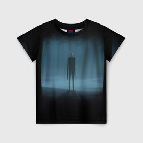Детская футболка 3D с принтом Слендермен Slender man в Петрозаводске, 100% гипоаллергенный полиэфир | прямой крой, круглый вырез горловины, длина до линии бедер, чуть спущенное плечо, ткань немного тянется | man | slender | slender man | крипота | слендер | тонкий | тонкий человек | человек