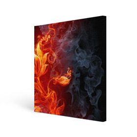 Холст квадратный с принтом Стихия огня в Петрозаводске, 100% ПВХ |  | Тематика изображения на принте: дым | пламя | страсть