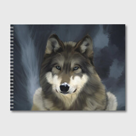 Альбом для рисования с принтом Картина волк в Петрозаводске, 100% бумага
 | матовая бумага, плотность 200 мг. | волк | животные | собака