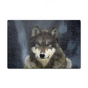 Пазл магнитный 126 элементов с принтом Картина волк в Петрозаводске, полимерный материал с магнитным слоем | 126 деталей, размер изделия —  180*270 мм | волк | животные | собака
