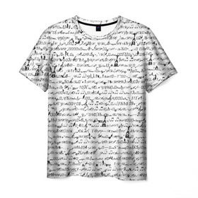 Мужская футболка 3D с принтом Ноты в Петрозаводске, 100% полиэфир | прямой крой, круглый вырез горловины, длина до линии бедер | знаки | надпись | ноты | символы | стиль