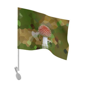 Флаг для автомобиля с принтом Мухоморчик в Петрозаводске, 100% полиэстер | Размер: 30*21 см | гриб | камуфляж | лес | мухомор | поганка | яд | ядовитый