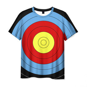 Мужская футболка 3D с принтом Мишень для лука в Петрозаводске, 100% полиэфир | прямой крой, круглый вырез горловины, длина до линии бедер | оружие | спорт | стрельба